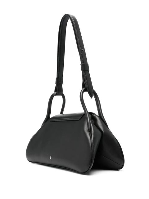 Amina Muaddi Gemini leather shoulder bag - Black
