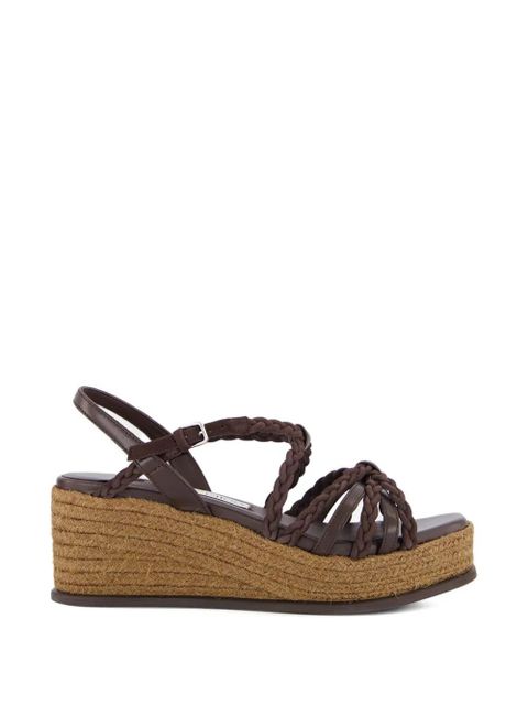 Jimmy Choo braided-leather wedge-heel sandals - Brown - zdjęcie produktu nr 1