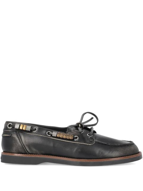 PINKO leather lace-up loafers - Black - zdjęcie produktu nr 1