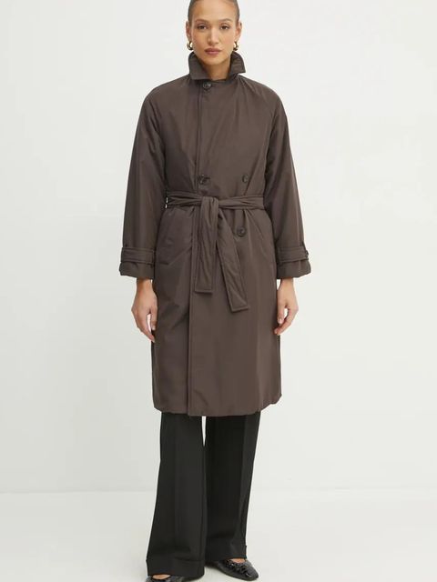 Marella płaszcz dwustronny damski kolor brązowy przejściowy niezapinany 2423496015200