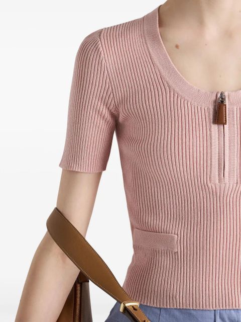 Prada ribbed cotton sweater - Pink