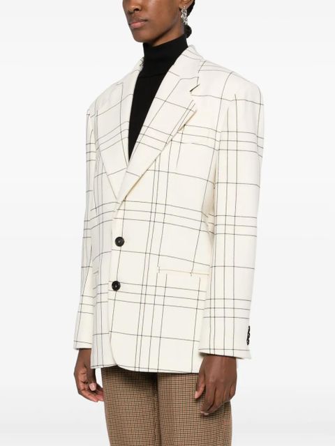 Marni checked single-breasted blazer - White