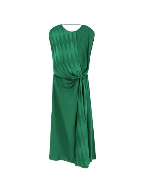 Versace diamond-pattern twisted-waist dress - Green - zdjęcie produktu nr 1