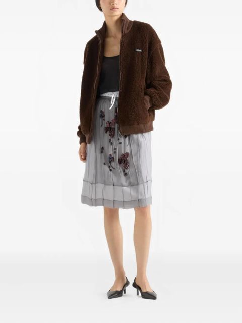 Prada embroidered-floral midi skirt - Grey - zdjęcie produktu nr 2