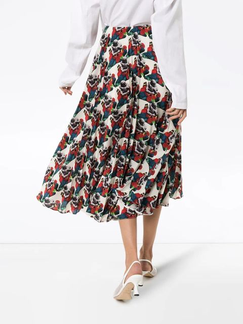 Valentino Garavani x Undercover Lovers print pleated skirt - AM0 MULTICOLOURED