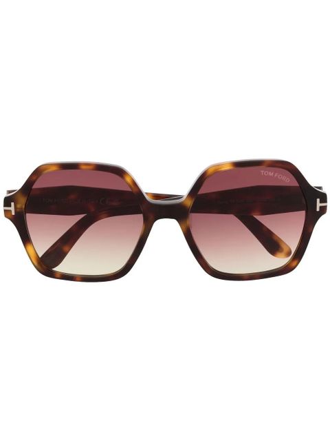 TOM FORD Eyewear oversize geometric-framed sunglasses - Brown - zdjęcie produktu nr 1