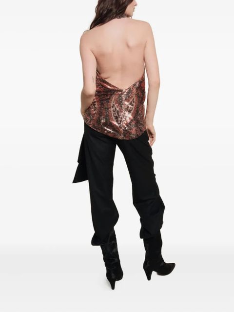 Johanna Ortiz sequin glimmering frost top - Black