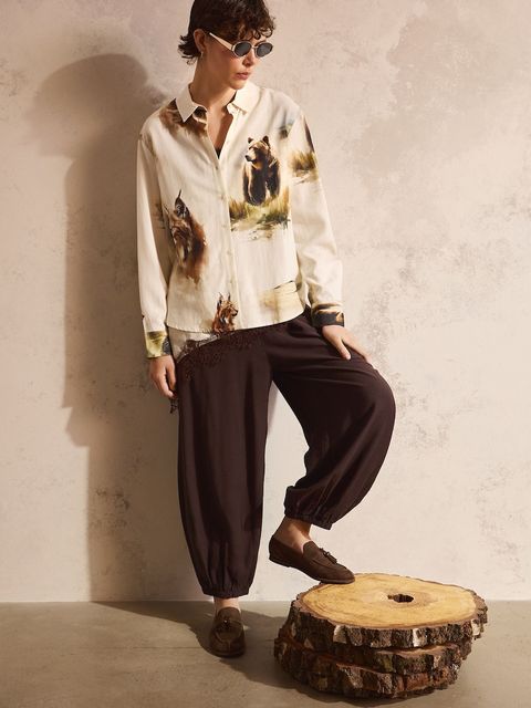 Medicine koszula damska z dodatkiem lnu - zdjęcie produktu nr 1