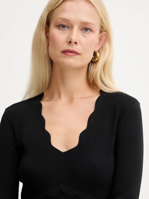 Twinset sukienka kolor czarny mini rozkloszowana 252TP3041