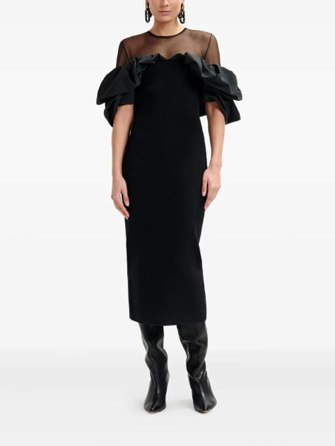 Essentiel Antwerp Isatis ruffled tulle midi dress - Black
