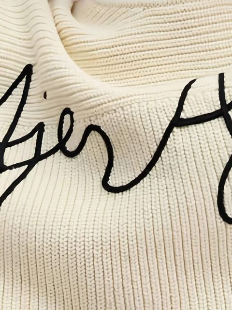 Aje logo-embroidery long-sleeve sweater - Neutrals