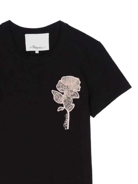 3.1 Phillip Lim floral-embroidery T-shirt - Black - zdjęcie produktu nr 2