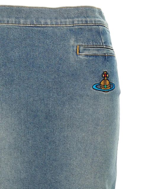 Vivienne Westwood Orb logo embroidery skirt - Blue