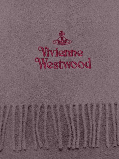 Vivienne Westwood embroidered fringed scarf - Brown - zdjęcie produktu nr 2