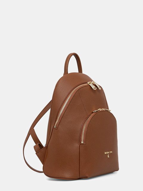 Patrizia Pepe plecak skórzany damski kolor brązowy mały gładki 8B0325 L001 - zdjęcie produktu nr 2