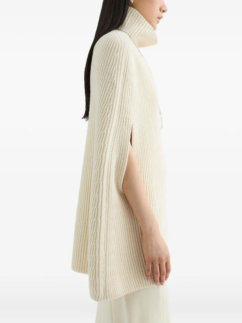 Jil Sander high-neck ribbed cape - Neutrals