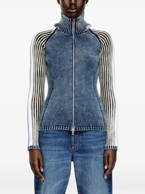 Diesel M-Estrella striped high-neck jacket - Blue