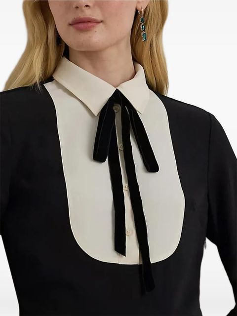 Lauren Ralph Lauren Georgette collared bow midi dress - Black