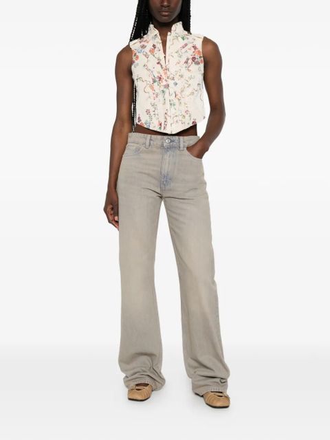 Alexander McQueen floral-print ruffled jacket - Neutrals - zdjęcie produktu nr 2