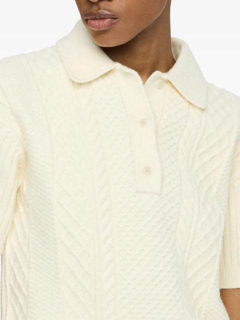 JW Anderson cable-knit polo top - Neutrals