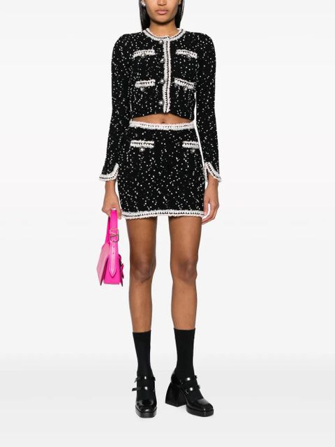 Self-Portrait knit mini skirt - Black - zdjęcie produktu nr 2