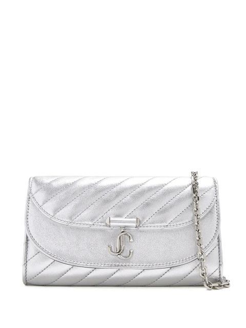 Jimmy Choo Curve quilted clutch bag - Silver - zdjęcie produktu nr 1