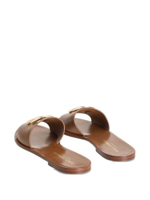 Dolce & Gabbana leather slippers - Brown