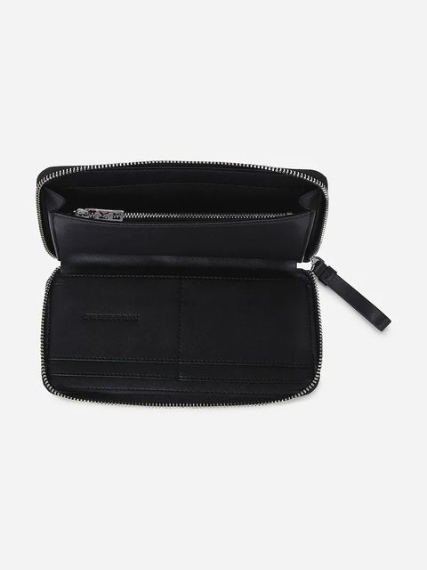 Karl Lagerfeld portfel skórzany K/CIRCLE damski kolor czarny A2W32034