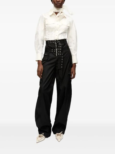 GANNI belted trousers - Black