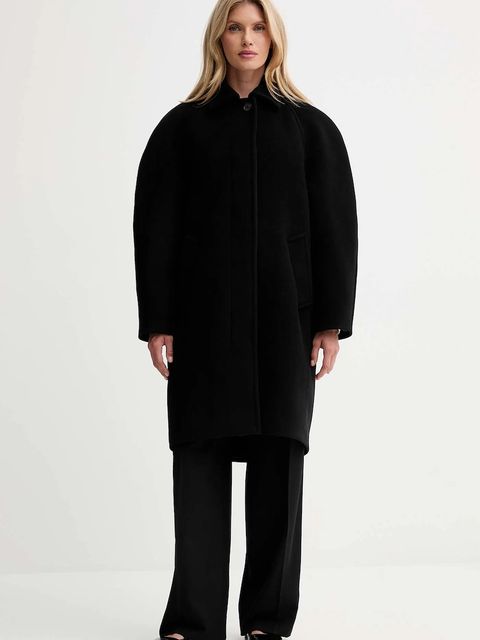 Filippa K płaszcz z dodatkiem wełny kolor czarny 31614 - zdjęcie produktu nr 1