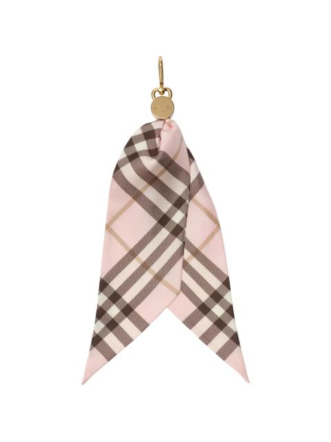 Burberry Check silk scarf charm - Pink - zdjęcie produktu nr 2