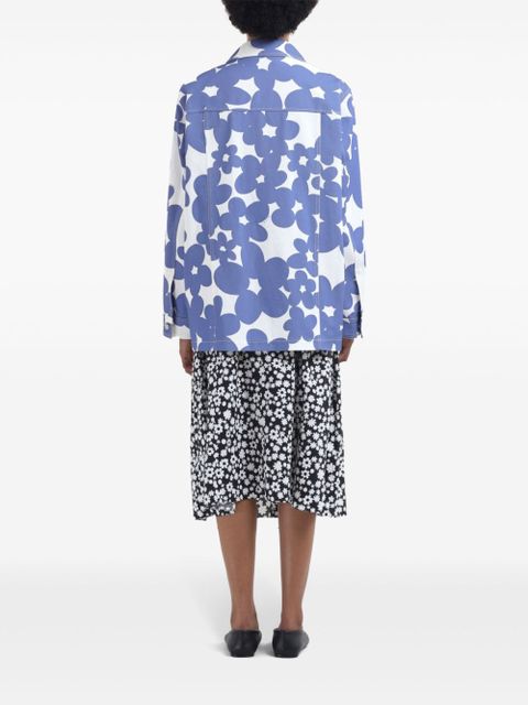 Marni floral-print shirt jacket - Purple