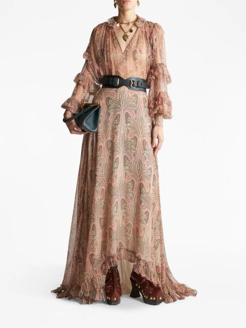 ETRO palm tree-print silk maxi skirt - Pink - zdjęcie produktu nr 2