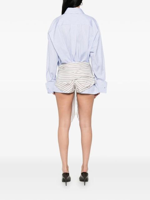 The Attico striped-pattern mini dress - Blue