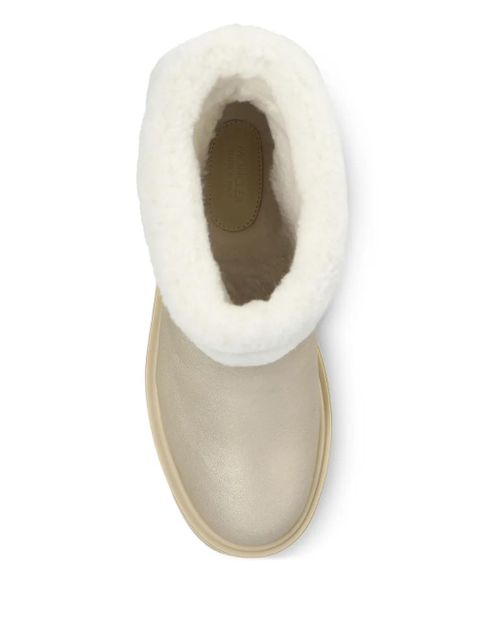 Moncler 40mm Aurea shearling-trim boots - Gold