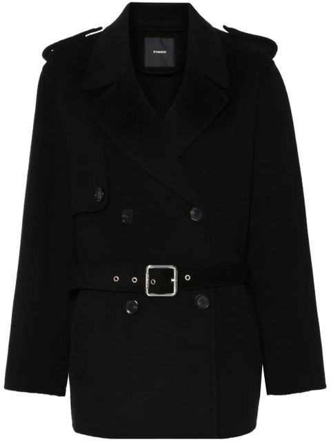 PINKO double-breasted belted coat - Black - zdjęcie produktu nr 1