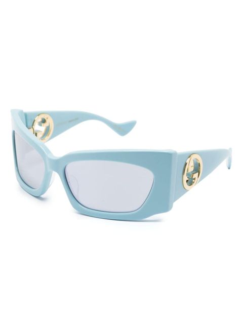 Gucci Eyewear geometric-frame tinted sunglasses - Blue - zdjęcie produktu nr 2