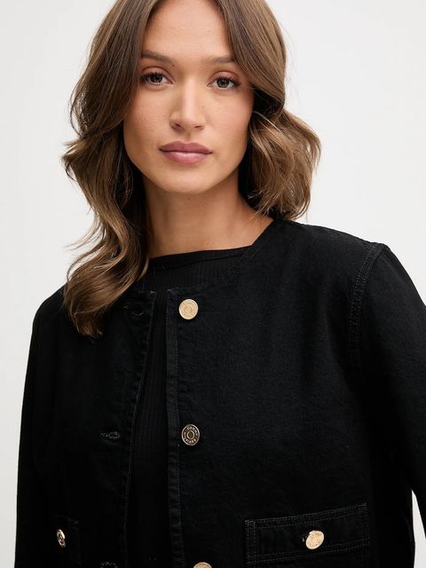 Tommy Hilfiger kurtka bawełniana kolor czarny przejściowa WW0WW46772