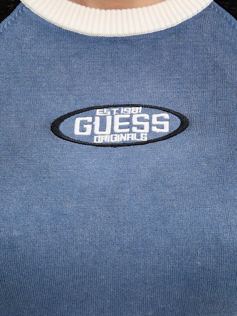 Guess Originals t-shirt damski kolor niebieski W5YR44 Z2YJ2