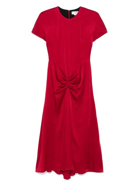 Victoria Beckham draped satin midi dress - Red - zdjęcie produktu nr 1