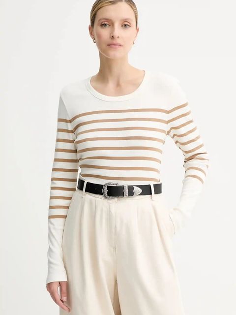 Marc O'Polo longsleeve bawełniany kolor beżowy 508207452151