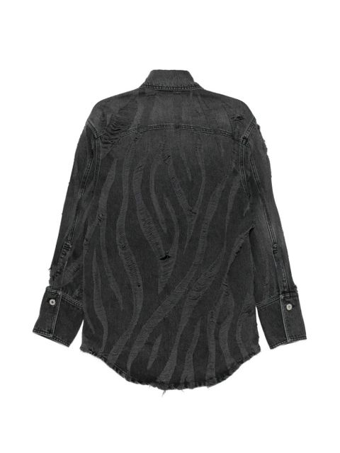 Blumarine distressed denim shirt - Grey - zdjęcie produktu nr 2