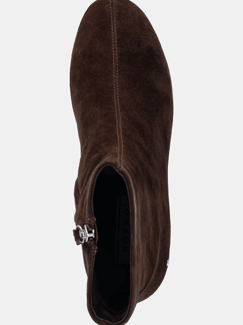 Nokwol botki zamszowe Alyssa Brown Suede damskie kolor brązowy na słupku Alyssa Brown Suede - zdjęcie produktu nr 2