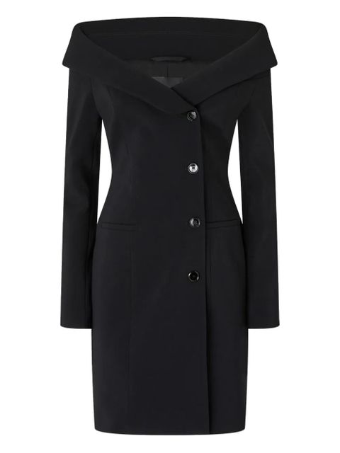 PINKO off-shoulder buttoned midi dress - Black - zdjęcie produktu nr 2