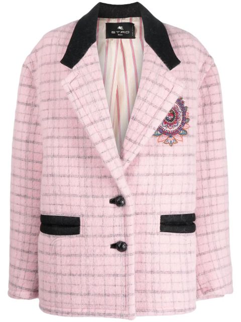 ETRO floral-embroidery virgin wool-blend coat - Pink - zdjęcie produktu nr 1