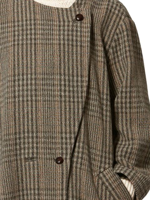 MARANT ÉTOILE Renee checked button coat - Brown