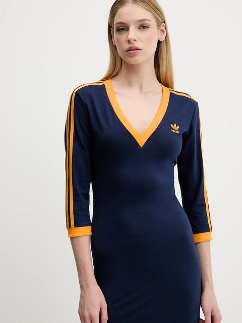 adidas Originals sukienka Essentials kolor granatowy maxi dopasowana JW3669