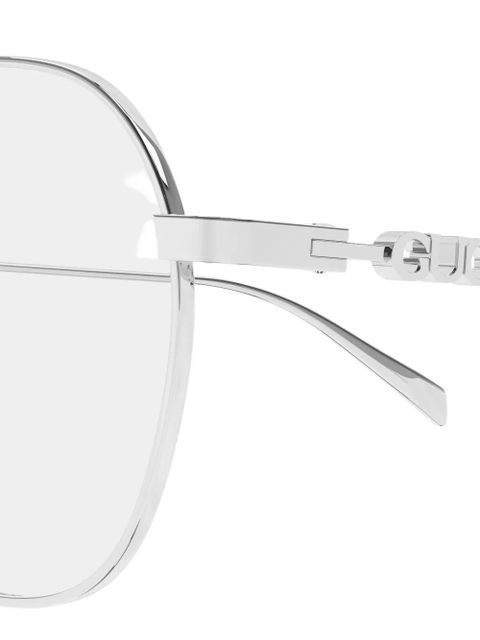Gucci Eyewear logo round-frame glasses - Silver