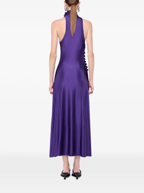 Rabanne draped snap-fastening midi dress - Purple