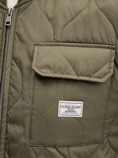 Guess Jeans kurtka kolor zielony przejściowa oversize W5YL26 WHG02